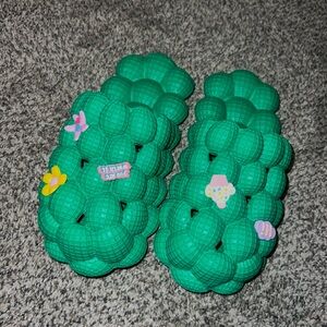Green Bubble Sandals with Charms